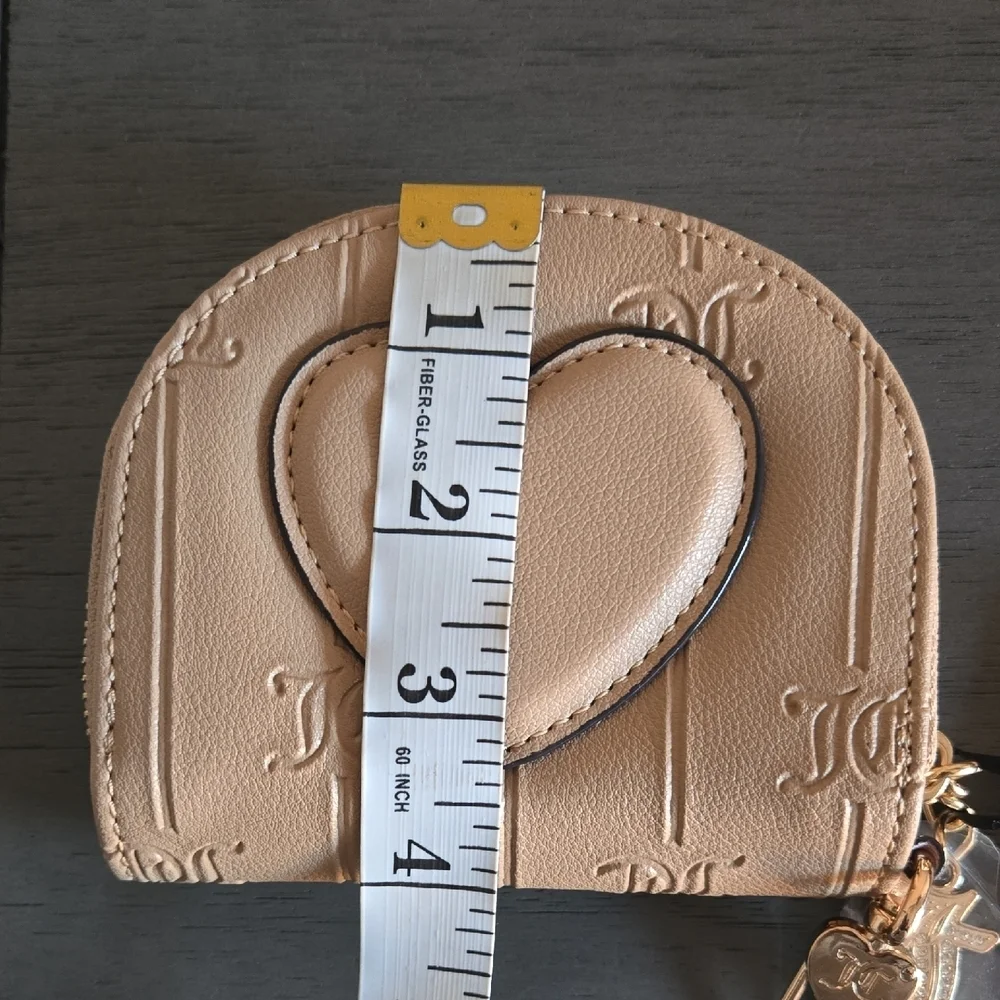 Juicy Couture Tan Coin Pouch with Gold Accents